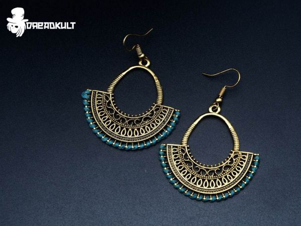bohemian earrings, Monkey swing in turquoise,dreadlock jewelry, earrings for dreadheads, festival jewelry, jewelry for hippie, hip jewelry, native jewelry, indian jewelry, gypsy jewelry, goa jewelry, gypsy earrings, goa earrings